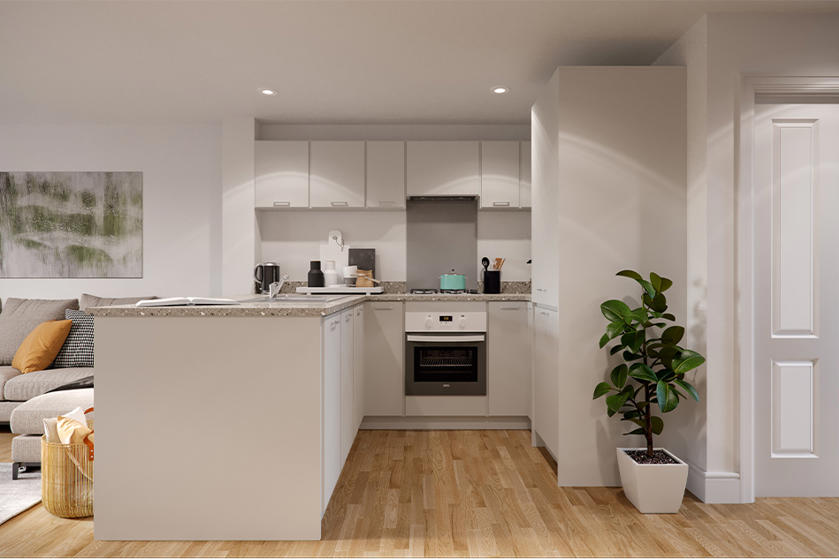 Hestia Green Kitchen Area CGI
