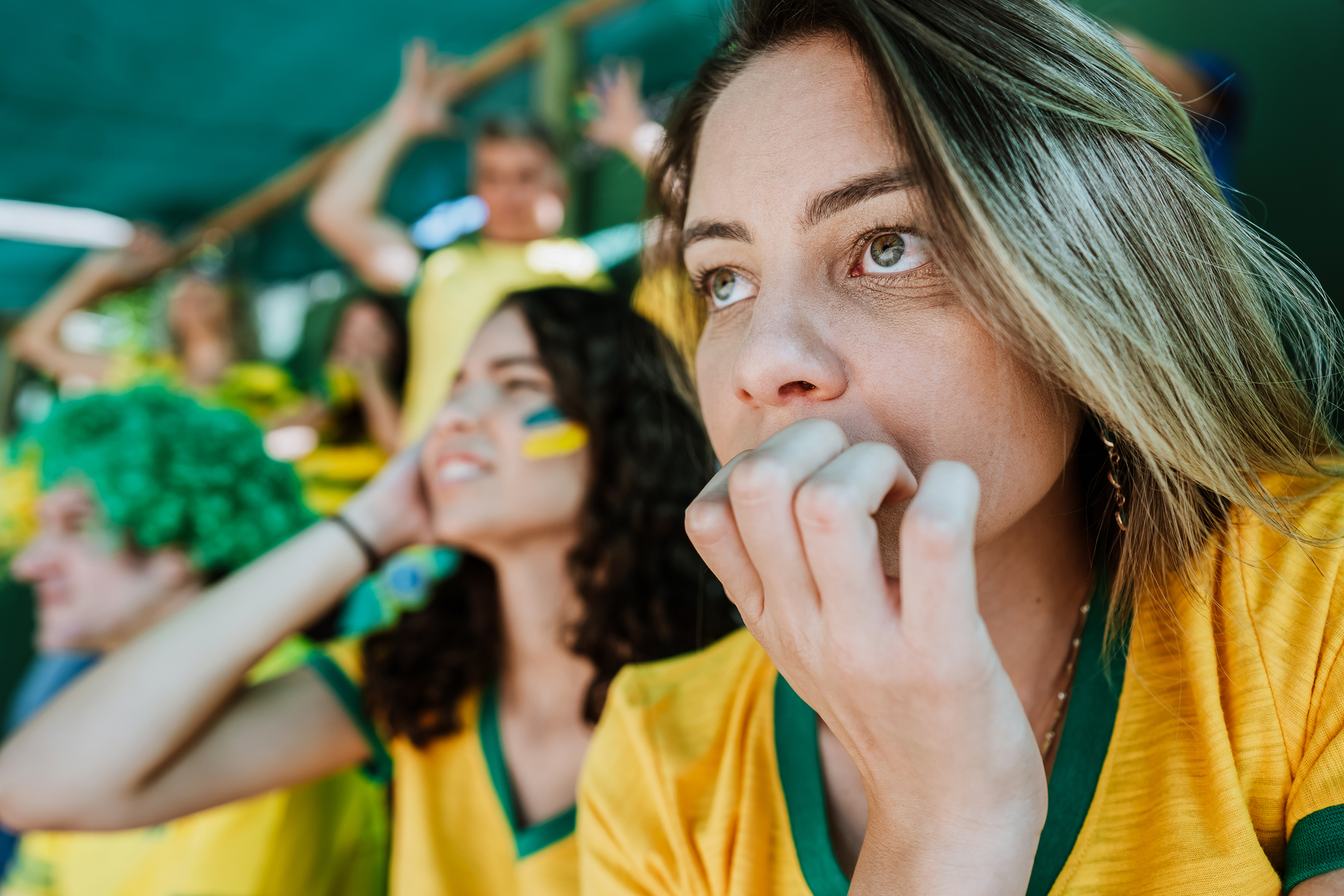 Brazilian Fans Worried And Sad At The Stadium