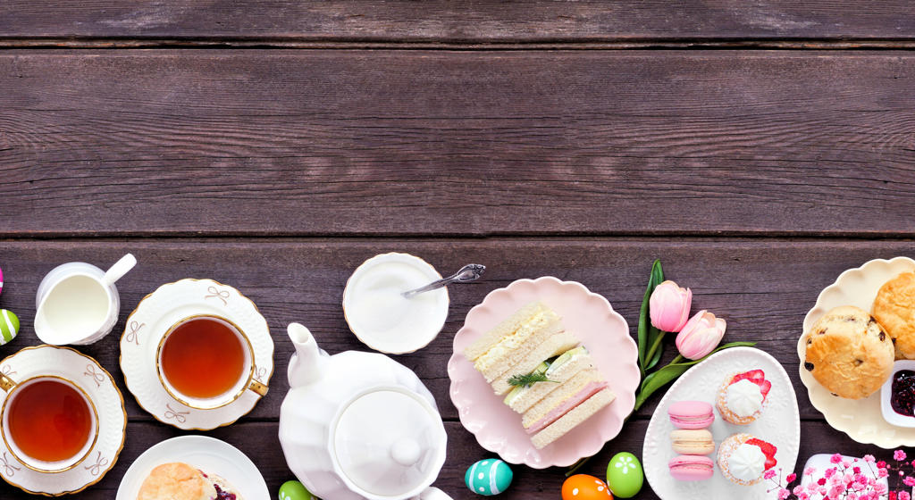 Illustration of cake and afternoon tea