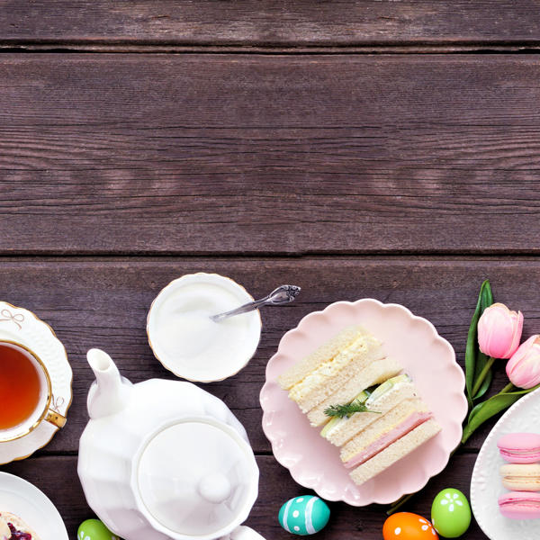 Illustration of cake and afternoon tea