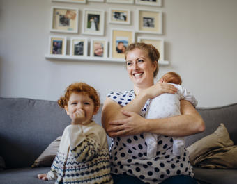 Mother with children - stock