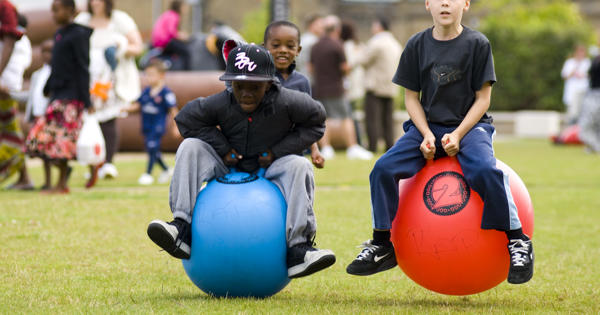 Children at fun day  - stock