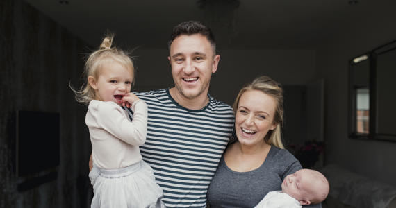 Family in new home - stock Family in new home - stock