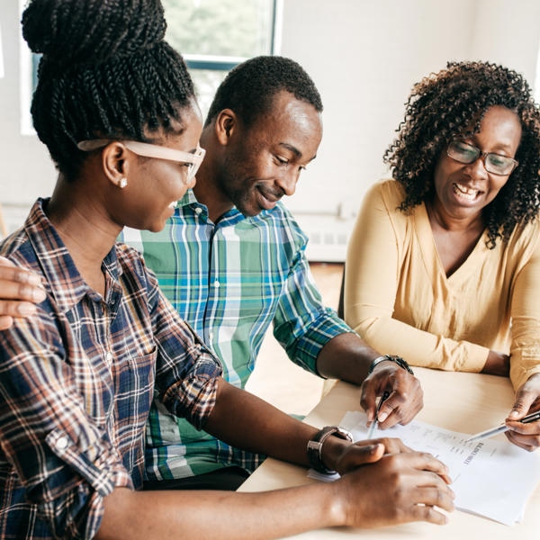 Couple getting financial advice - stock
