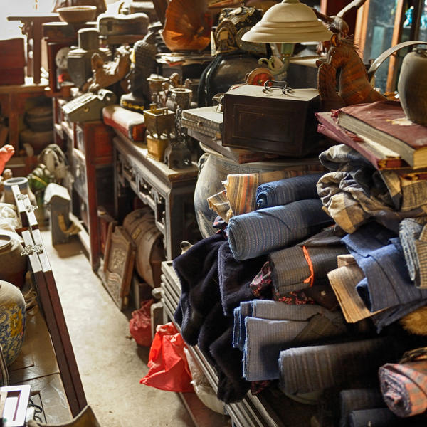 A picture of a very cluttered living room