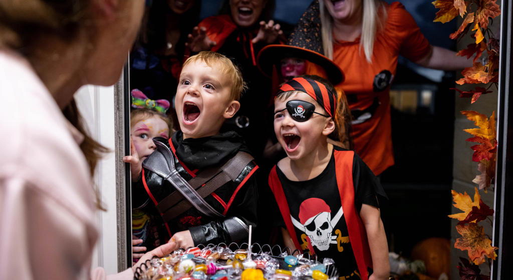 Trick Or Treating Kids STOCK