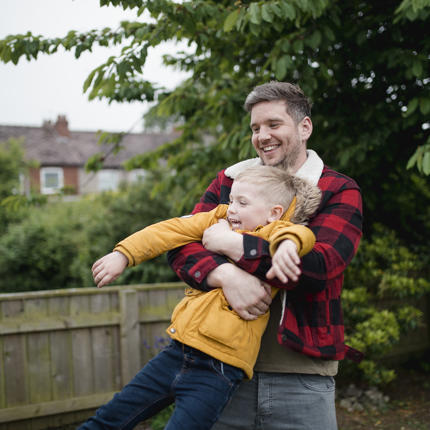 Having Fun with Dad Outside