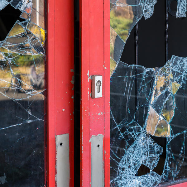 Broken Windowpane Vandalism