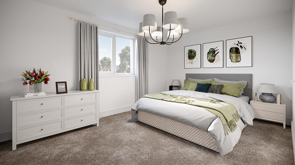 Hestia Green Bedroom CGI (Specs Subject To Change And For Illustrative Purposes Only)