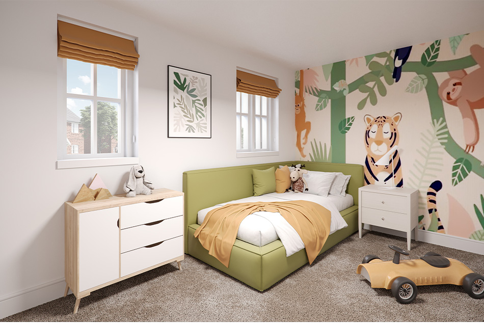 Hestia Green Child Bedroom CGI