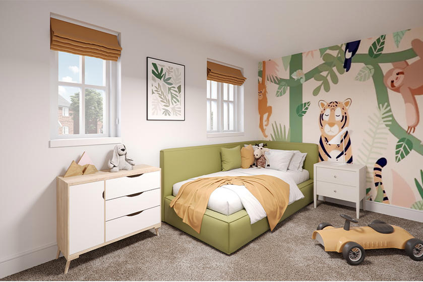Hestia Green Child Bedroom CGI