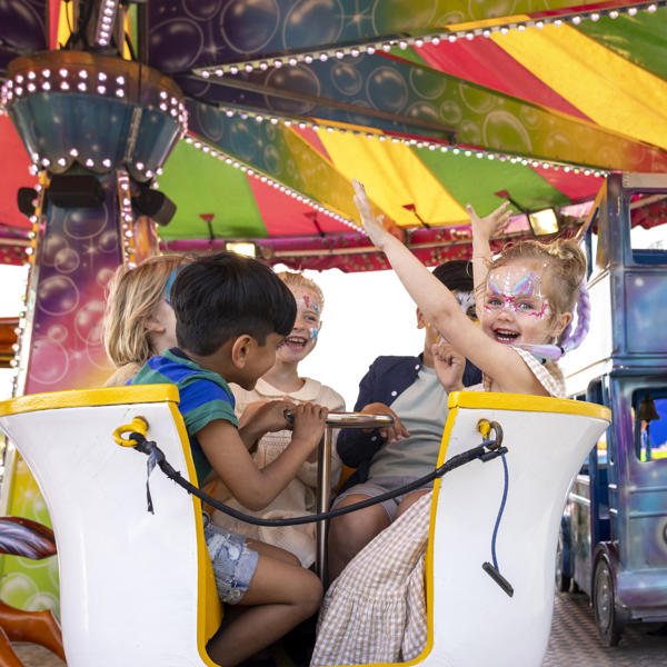 Teacup Ride At The Fair Stock Photo