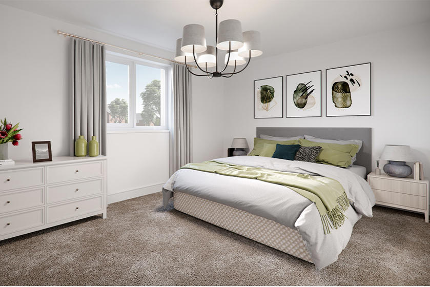 Hestia Green Bedroom CGI
